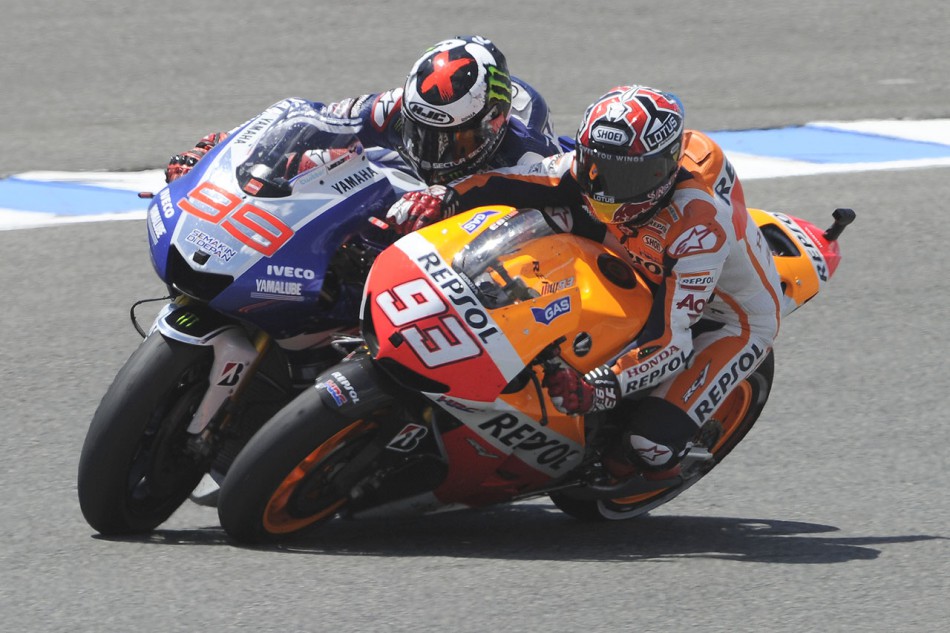 À son arrivée en MotoGP, Marquez se frotte immédiatement aux ténors de la catégorie 