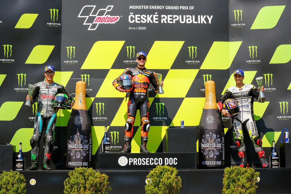 Morbidelli, Binder, Zarco : un podium inusité en MotoGP