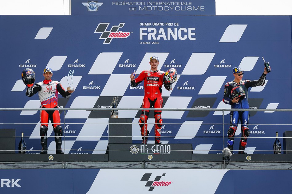 Zarco, Miller, Quartararo : deux Français sur le podium, au Mans