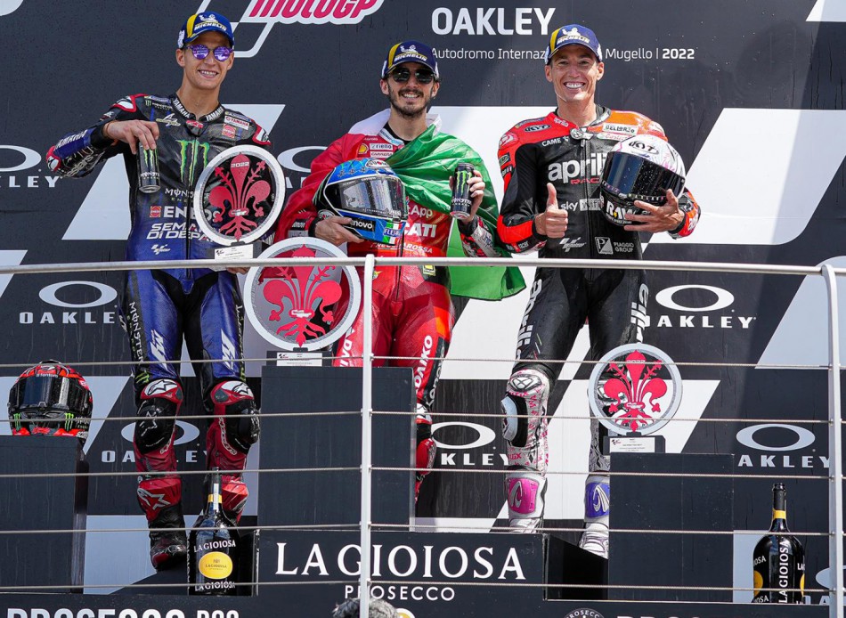 Quartararo, Bagnaia, A. Espargaro